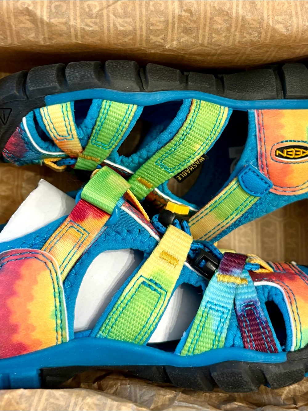 Keen Kids' Multicolor Sandals - Vibrant Tie-Dye Size Little Girls 9